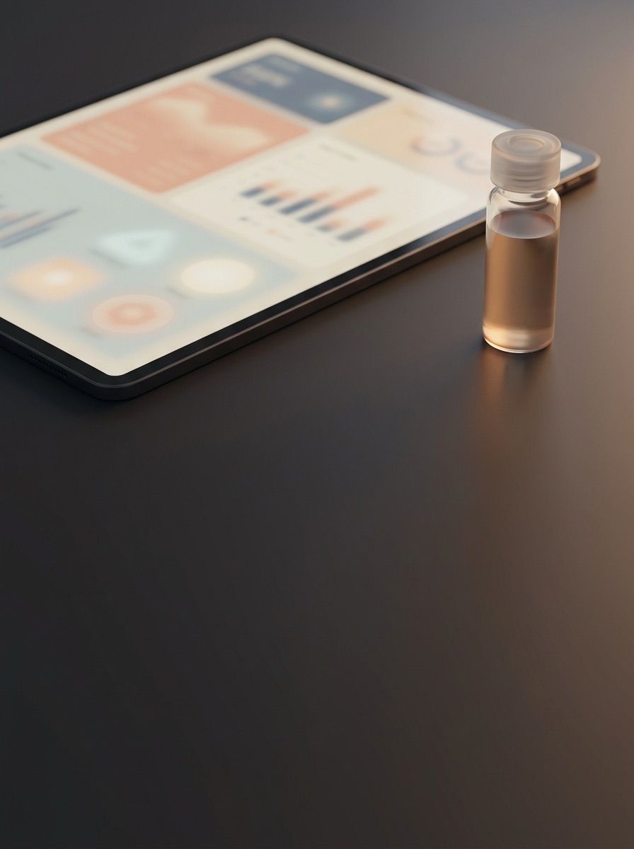 Secure biomarker results shown on a clinical tablet